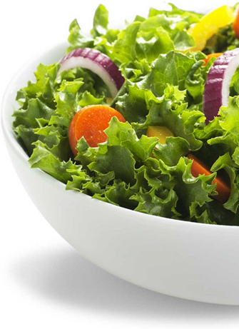 Bowl of green salad for livermore temple catering