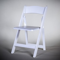 White folding chair made of resin for catering Pleasanton